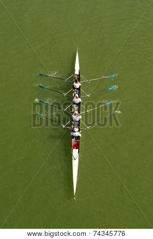 Four Women Rowing On Danube River