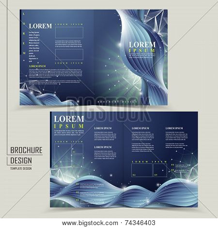 Abstract Technology Background For Half-fold Brochure