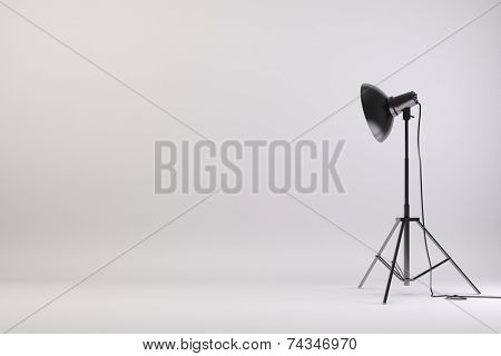 3d studio setup with lights and white background