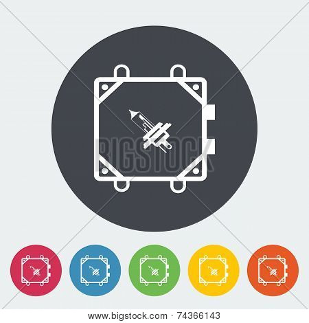 Xenon car lamp flat icon