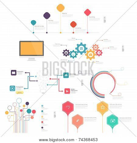 infographics elements for slide presentation and web templates.