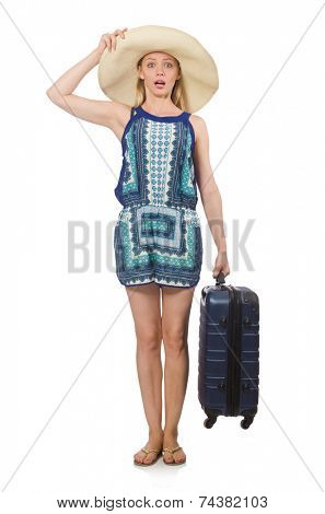 Travelling concept with person and luggage