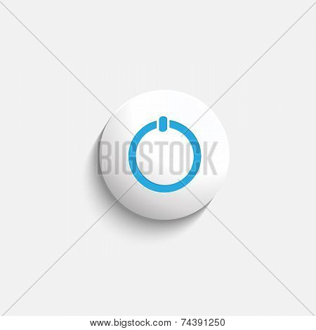 Vector  realistic Matted white color Web  power,start,push  butt