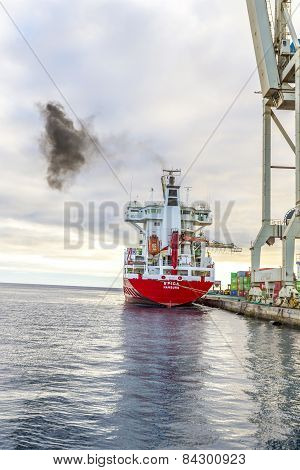 Spica From Hamburg Anchors In The New Harbor Of Arrecife