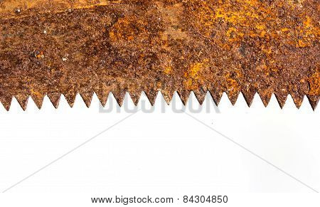 Rusty Saw Blade On White Background
