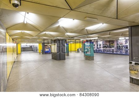 Metro Station For S And U-bahn Eschenheimer Tor In Frankfurt, Germany