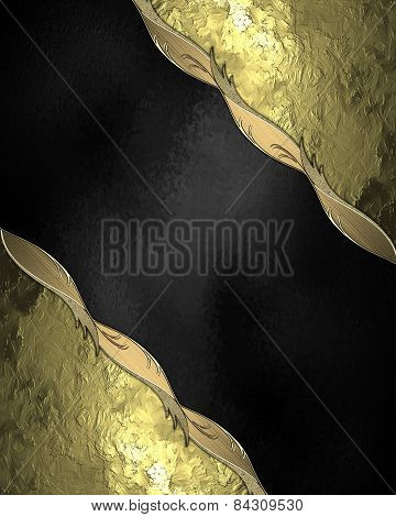 Golden Corner On A Black Background. Design Template. Design Site