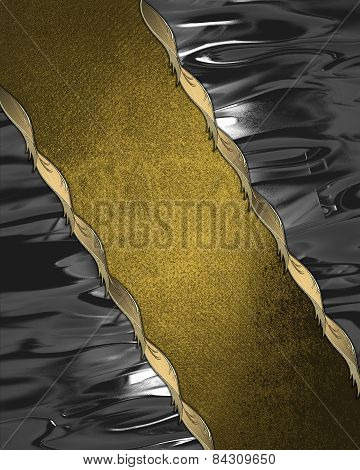 Old Worn Gold Background With A Metal Edge. Design Template. Design Site