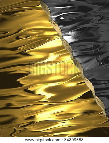 Abstract Gold Background With Metal Cutout. Design Template. Design Site