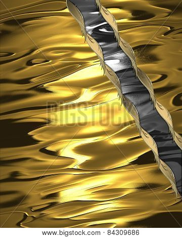 Abstract Gold Background With Metal Cutout. Design Template. Design Site