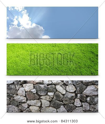 sky grass rock banner