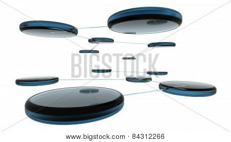 3d render of abstract network on white background