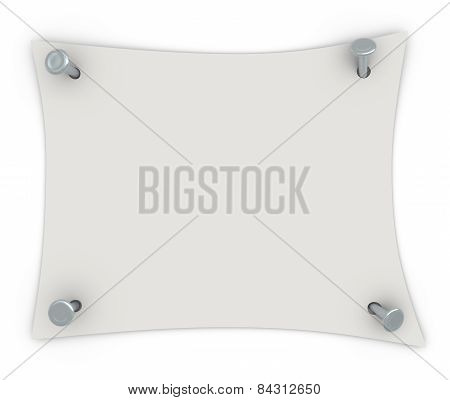 illustration of white paper with nails, 3d render