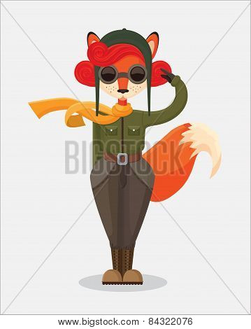 military fox-pilot that upstanding and saluting
