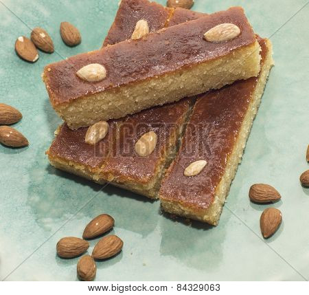 Traditional turkish pastry - bademli kek