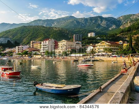 Landscape View On Embankment In Montenegro
