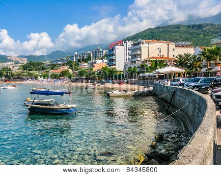 Landscape View On Embankment In Montenegro