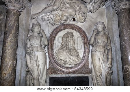 interiors and details of basilica of saint-denis,  France
