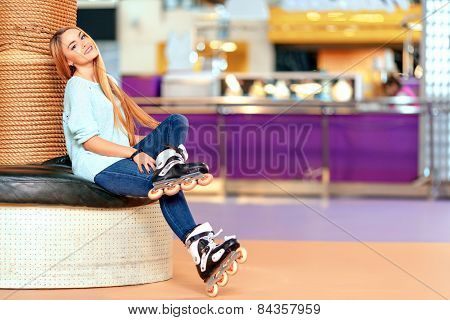 Beautiful girl on the rollerdrome