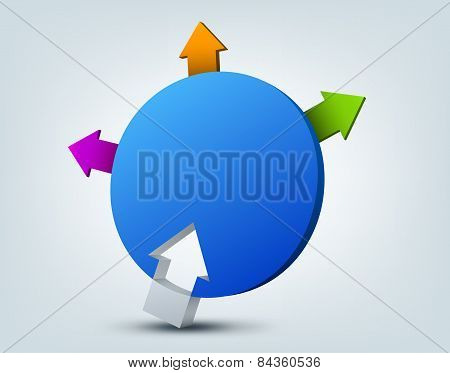 Abstract 3d arrows with place for text