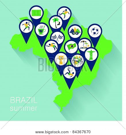 Illustration Of Traditional Brazilian Items