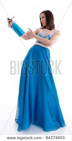Woman In A Blue Dress