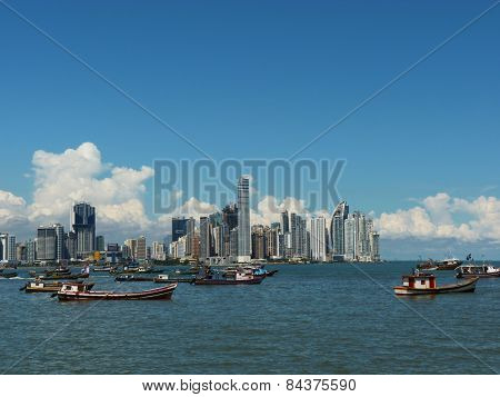 Skyscrappers and ocean
