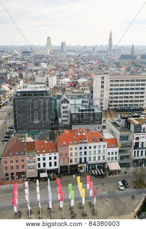View On The Center Of Antwerp, Belgium