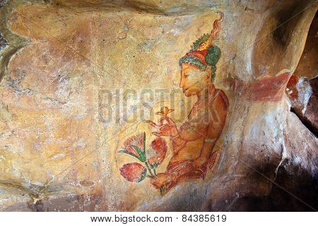World Famous Frescos Of Ladies In Sigiriya Style