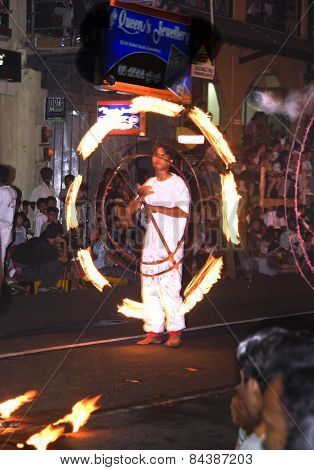Fire Artists Participate The Festival Pera Hera In Candy
