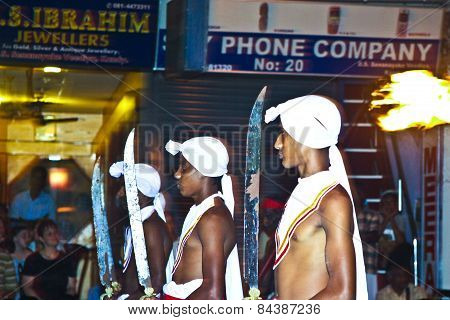 Sword Man Symbolizing Warriors Participate The Festival Pera Hera In Candy