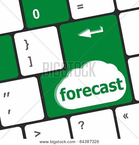 Forecast Key Or Keyboard Showing Forecast Or Investment Concept
