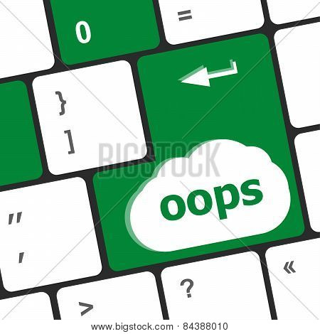 The Word Oops On A Computer Keyboard