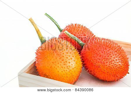 Gac Fruit Isolated On White Background