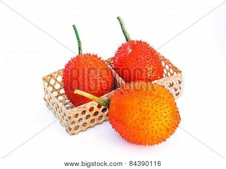 Gac Fruit Isolated On White Background