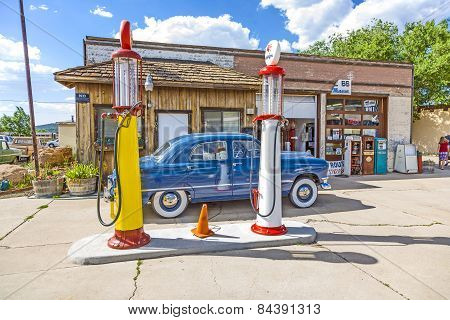 Old Retro Filling Station In Williams