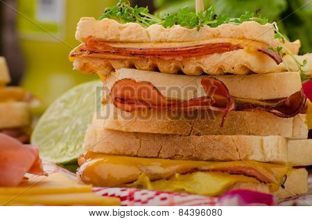 Reuben Sandwich With Cabbage, Beef And Spicy Dressing