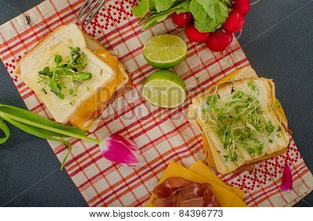 Reuben Sandwich With Cabbage, Beef And Spicy Dressing