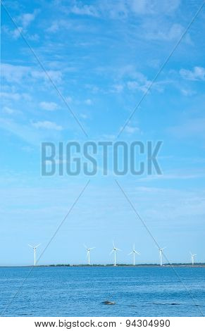 Coastal wind power turbines