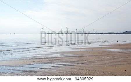 Coastal wind power turbines
