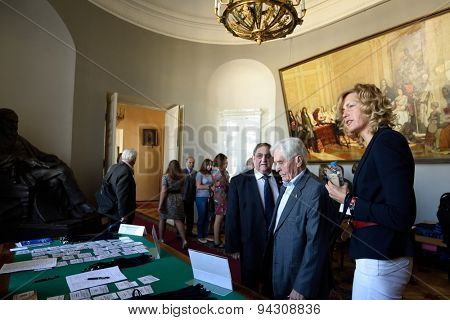 ST. PETERSBURG, RUSSIA - JUNE 22, 2015: First day of Saint Petersburg scientific forum 