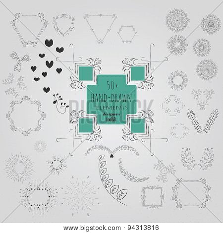 Hand drawn design elements.