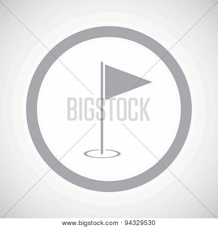 Grey flagstick sign icon