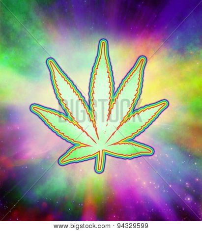 Marijuana Psychedelic Leaf