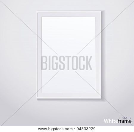 Stylish white photoframe. Vector illustration