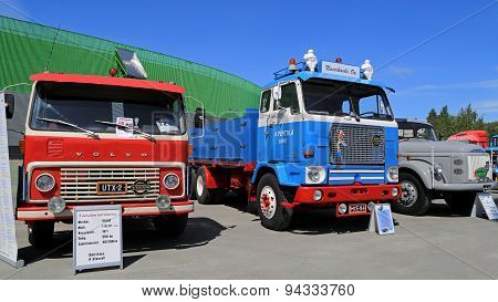 Three Classic Volvo Trucks From 60S And 70S