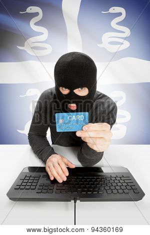 Cyber crime Concept With National Flag On Background - Martinique