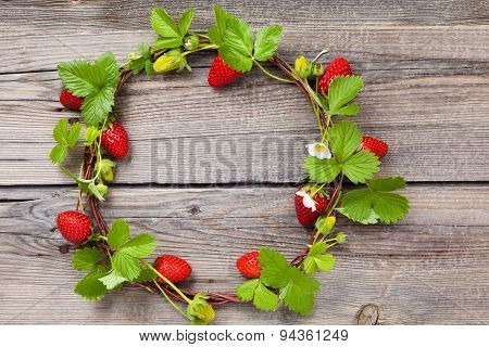 Wreath Of Fresh Strawberries.