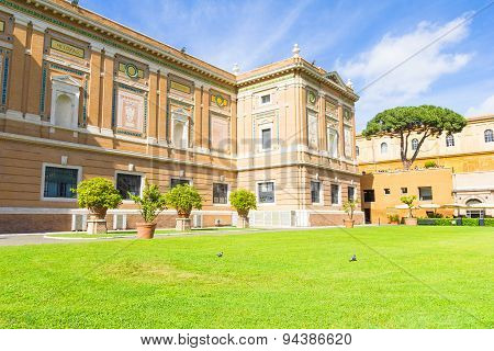 View of the Vatican museum garden