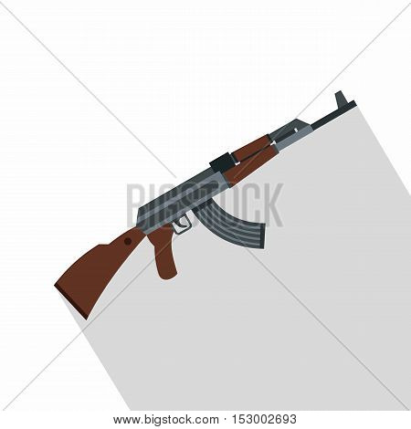 Kalashnikov gun icon. Flat illustration of gun vector icon for web design